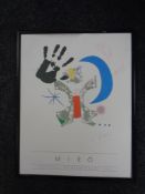 A Christies contemporary art Miro poster, framed.