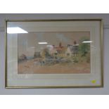 A Dudley Hughes watercolour, Hayling Island, in gilt frame.