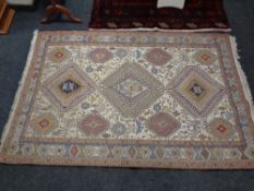 An unusual Caucasian rug of zoomorphic design.