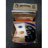 A box containing vinyl LP's, 78's and 7" singles to include Suzi Quatro, Connie Francis,