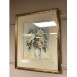 Penny Ward : Still life of flowers in a vase, watercolour, signed, 33cm by 24cm.