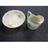 A 19th century wash jug and basin.