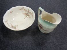 A 19th century wash jug and basin.