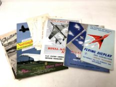 A quantity of flying related items including air display programmes from Farnborough, Biggin Hill,