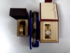 Three boxed lady's wrist watches to include Ingersol,