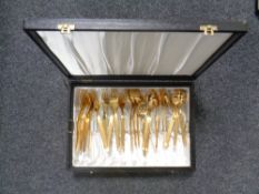 A canteen of Solingen gilt cutlery