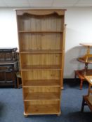 A set of pine open bookshelves