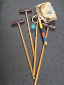 A croquet set.