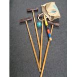 A croquet set.