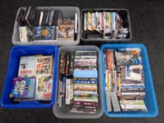 Five boxes of audio books,