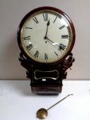 A 19th century mahogany drop dial single fusee wall timepiece.
