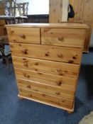 A pine seven drawer chest
