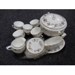 Approximately sixty-seven pieces of Royal Worcester June Garland tea and dinner china