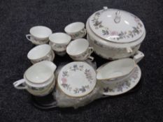 Approximately sixty-seven pieces of Royal Worcester June Garland tea and dinner china