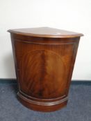 A reproduction Victorian style inlaid mahogany corner cabinet