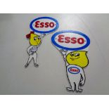 Two cast iron Esso plaques,