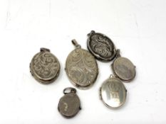 Six silver lockets