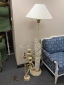 A Barker and Stonehouse Empire style floor lamp and matching table lamp