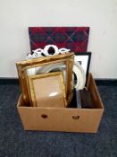 A box containing a fabric notice board,