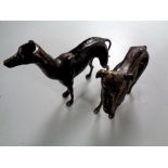 A pair of cast iron figures - Greyhounds