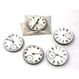 Five pocket watch movements