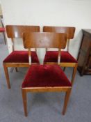 A set of three 20th century teak chairs