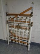 A 19th century painted brass 3' 6" bed frame