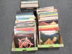 Two boxes and a case containing vinyl LPs and 78s to include Easy Listening, Ultravox,