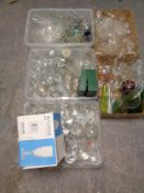 Five boxes and crates of a large quantity of assorted glass ware