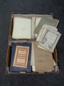 Two boxes containing a quantity of vintage sheet music