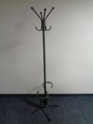 A 20th century wrought iron hat and coat stand