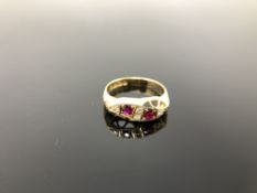 An antique 18ct gold ruby and diamond ring, size N CONDITION REPORT: 2.