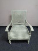 A bergere back armchair (painted)