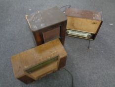 A Philips valve radio together with two further valve radios