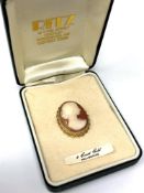 A 9ct gold mounted cameo brooch