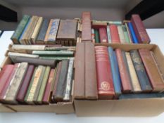 Seven boxes of twentieth century hardback and paper backed books, novels, Dickens,
