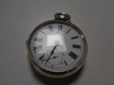 A silver cased gents pocket watch