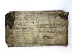 A George III velum document, Sir Edward Whinnington Baronet,