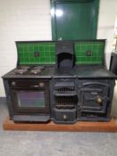 An Arrowsmith & Havis Victorian style tiled back range cooker fitted with a Hygena oven and hob,