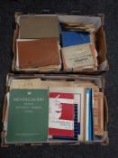 Two boxes containing a quantity of vintage sheet music