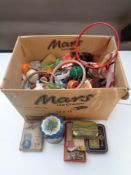 A box of haberdashery items