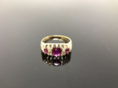 An antique 18ct gold ruby and diamond ring, size N CONDITION REPORT: 3.