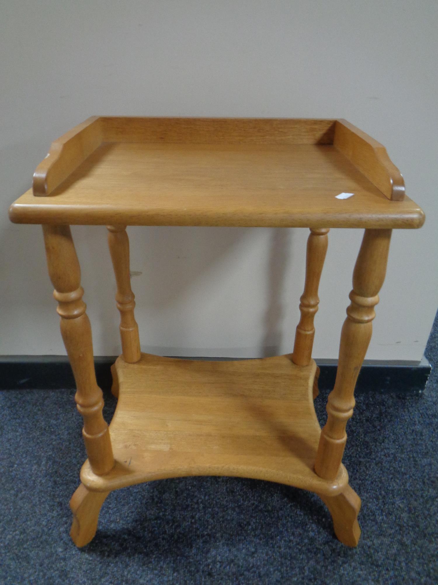 Three painted Bentwood kitchen chairs together with a pine two tier telephone table - Image 2 of 2