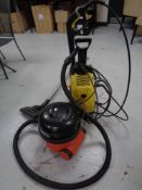 A Karcher 520M pressure washer together with a Henry Numatic vacuum