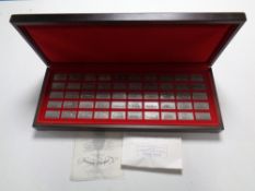 A cased 50 National Railway Museum Great British Locomotives pewter ingot set with certificate