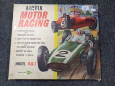 A vintage Airfix motor racing set
