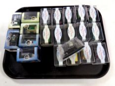 A tray containing 21 Oxford Railway scale die cast vehicles,