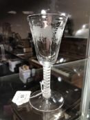 A Georgian air twist wine glass, height 15cm.