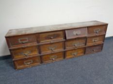 A 20th century Stolzenberg 12 drawer wooden office filing chest CONDITION REPORT: