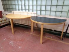 Two Danish Paustian D-shaped office tables